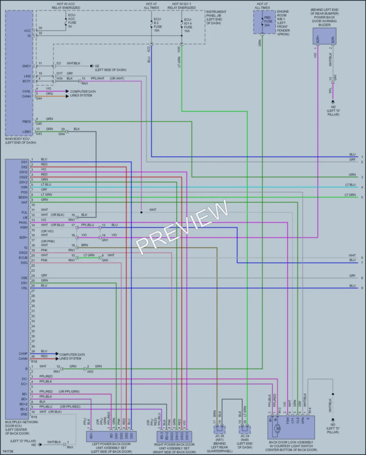 2021 Toyota RAV4Hybrid Trunk Tailgate Fuel Door wiring diagram preview