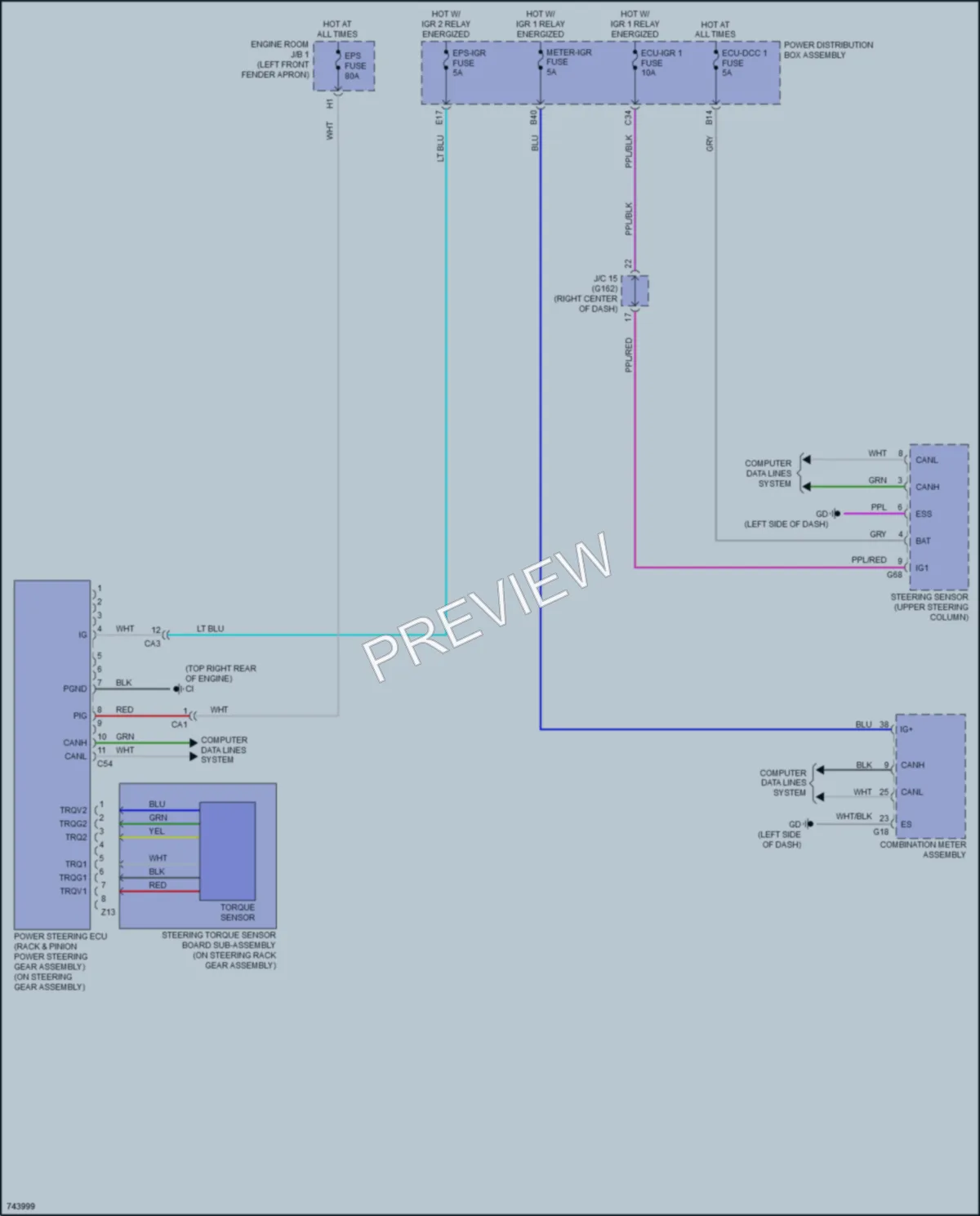 2021 Toyota RAV4Prime Electronic Power Steering wiring diagram preview