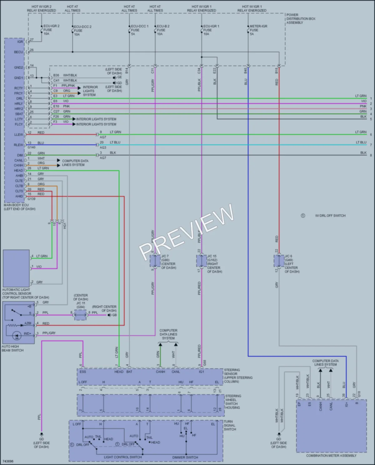 2021 Toyota RAV4Prime Headlights wiring diagram preview