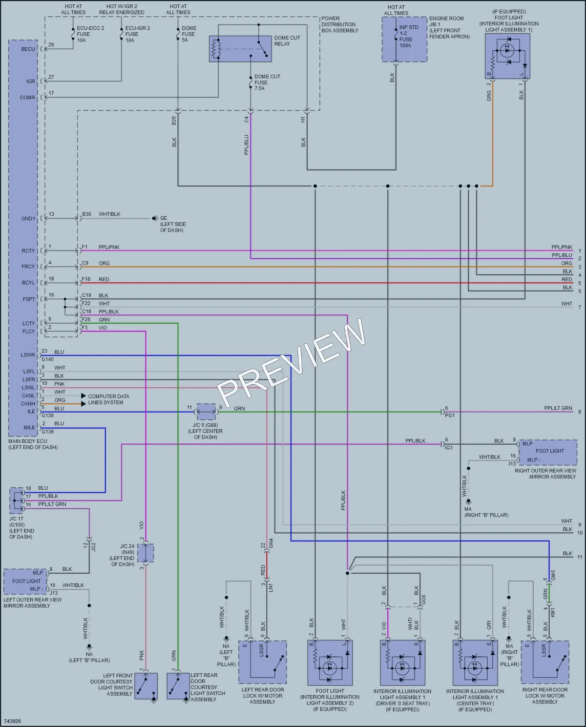 2021 Toyota RAV4Prime Interior Lights wiring diagram preview