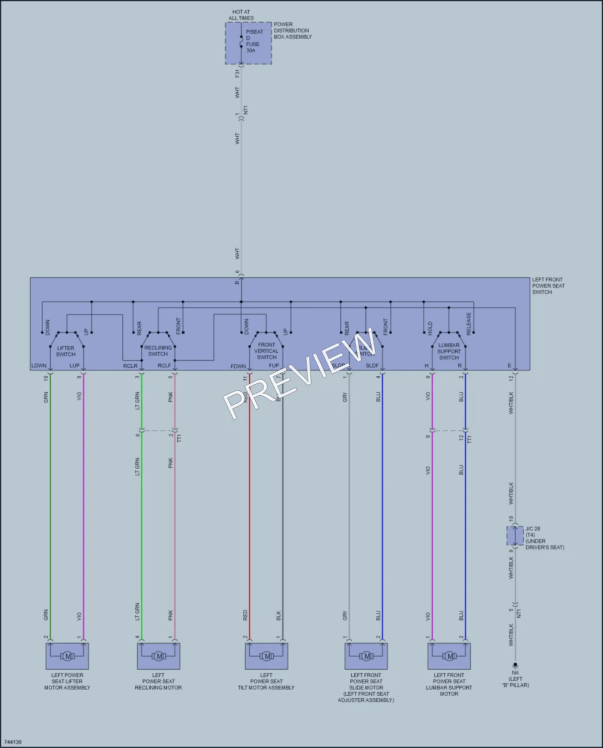 2021 Toyota RAV4Prime Power Seats wiring diagram preview