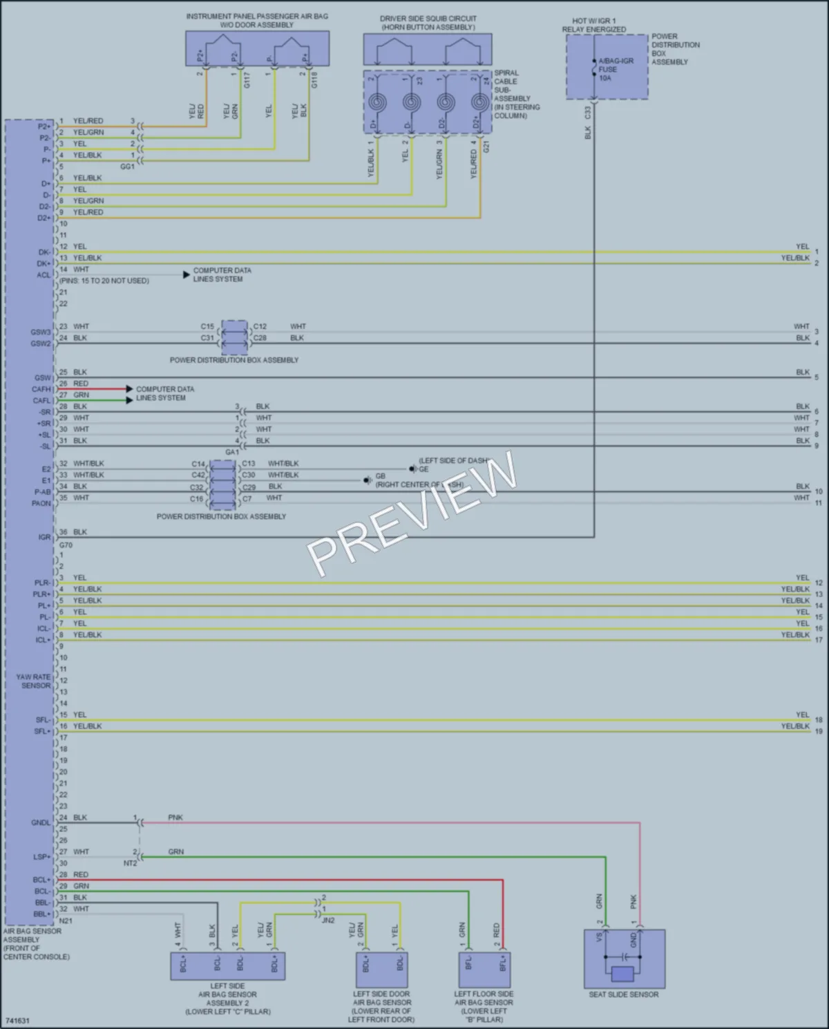 2021 Toyota RAV4Prime Supplemental Restraints wiring diagram preview