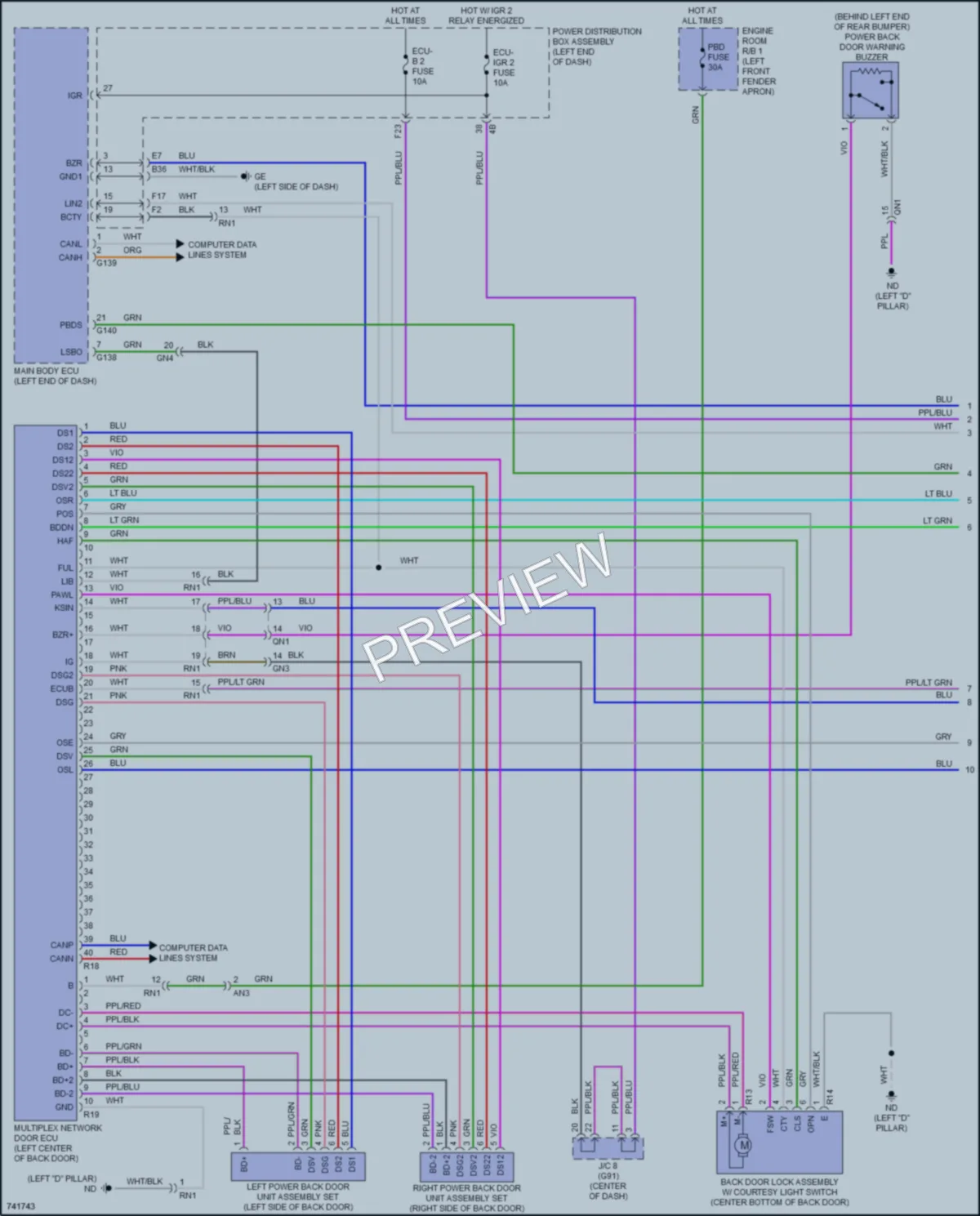 2021 Toyota RAV4Prime Trunk Tailgate Fuel Door wiring diagram preview