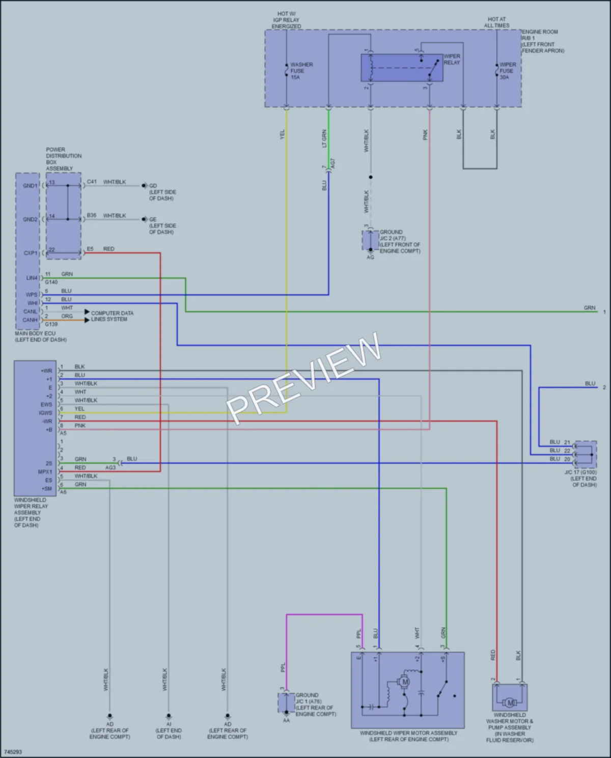 2021 Toyota RAV4Prime Wiper Washer wiring diagram preview