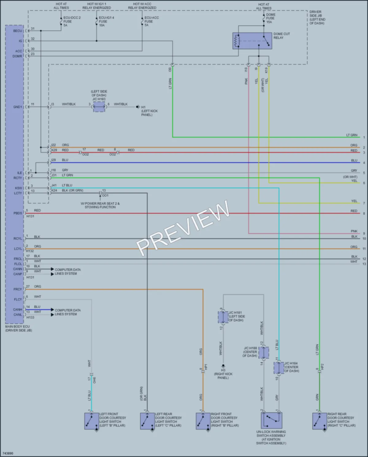 2021 Toyota Sequoia Interior Lights wiring diagram preview
