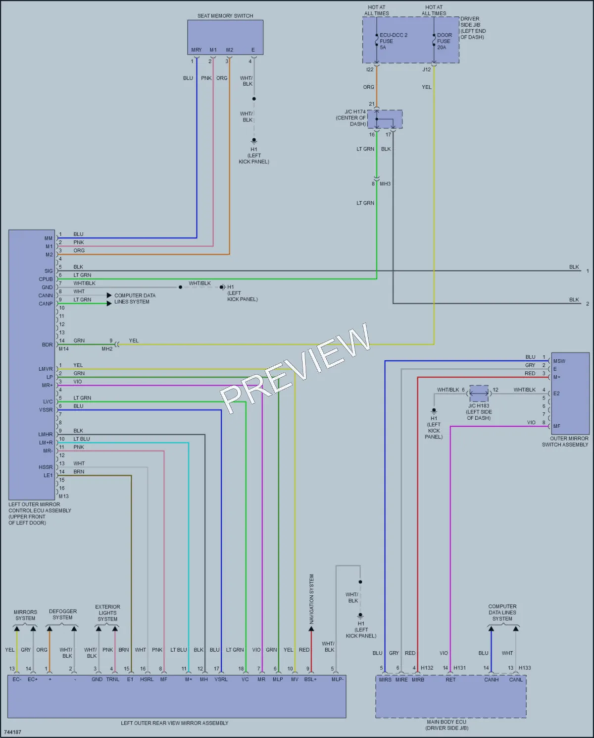 2021 Toyota Sequoia Memory Systems wiring diagram preview