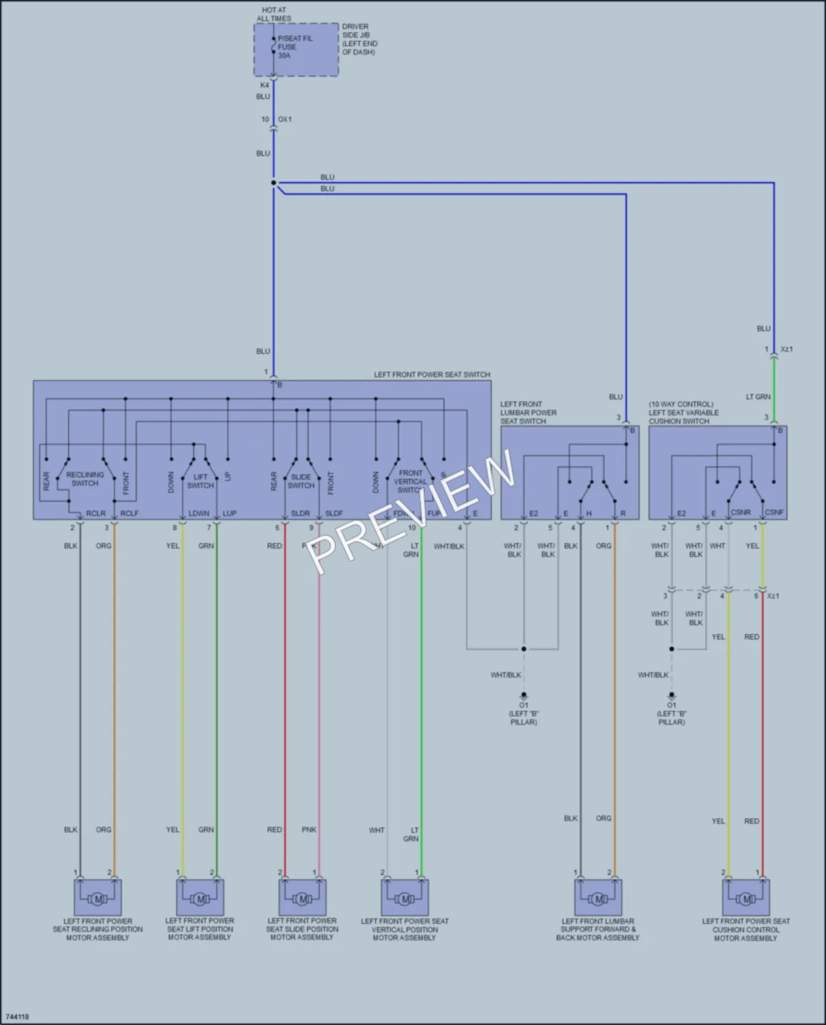 2021 Toyota Sequoia Power Seats wiring diagram preview