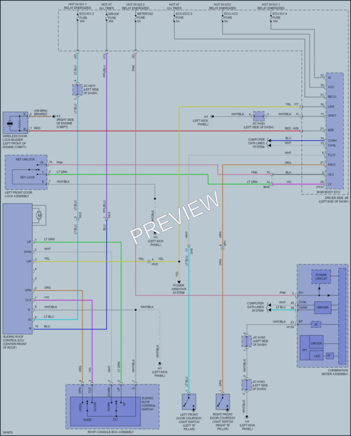 2021 Toyota Sequoia Power Top Sunroof wiring diagram preview