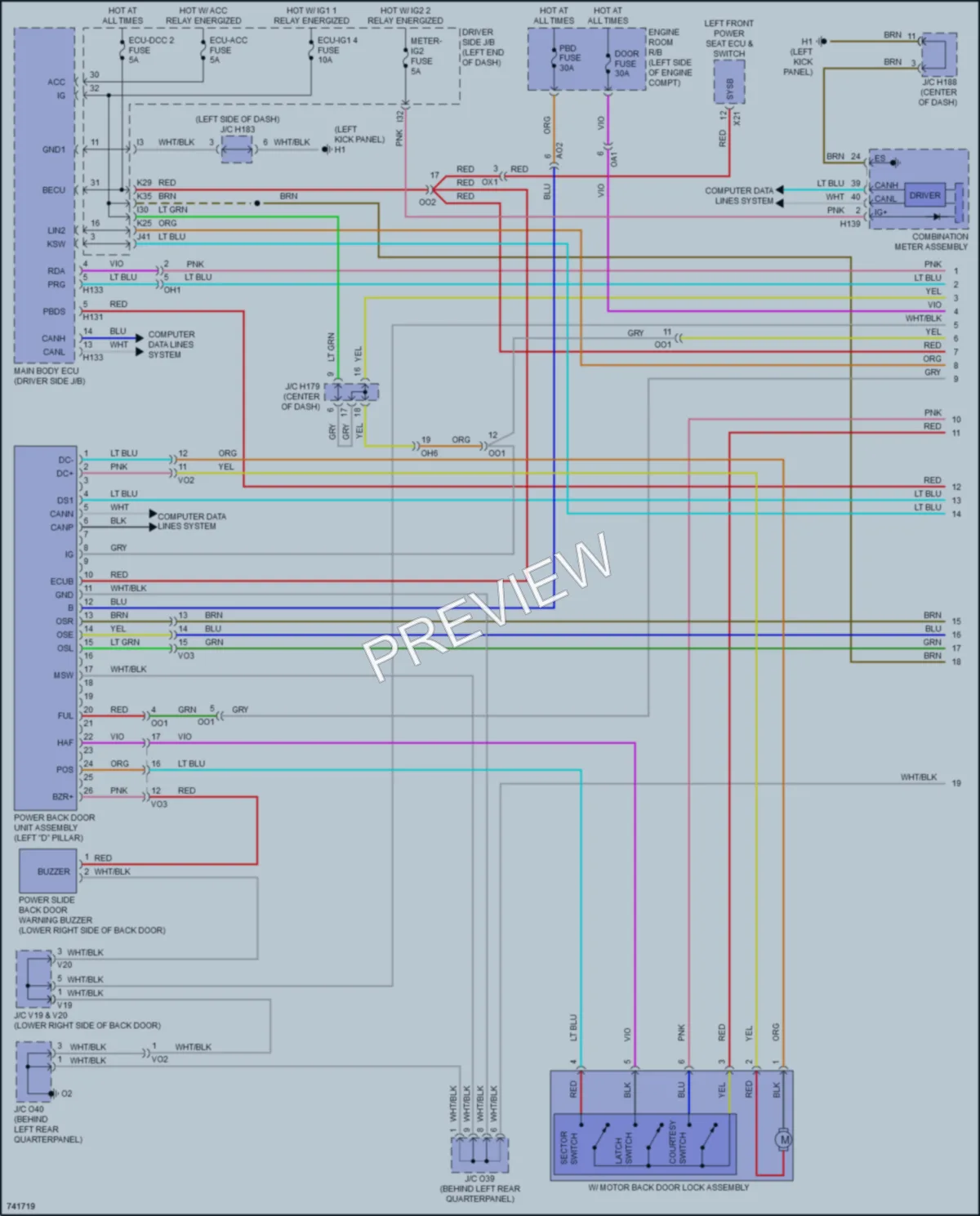 2021 Toyota Sequoia Trunk Tailgate Fuel Door wiring diagram preview