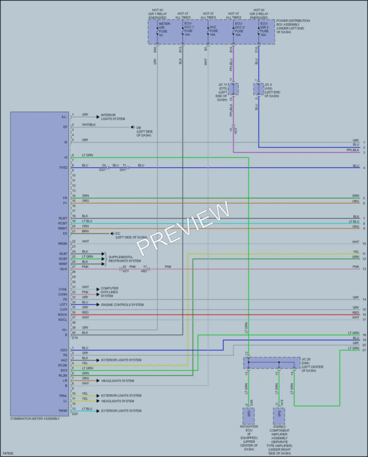 2021 Toyota Sienna Instrument Cluster wiring diagram preview