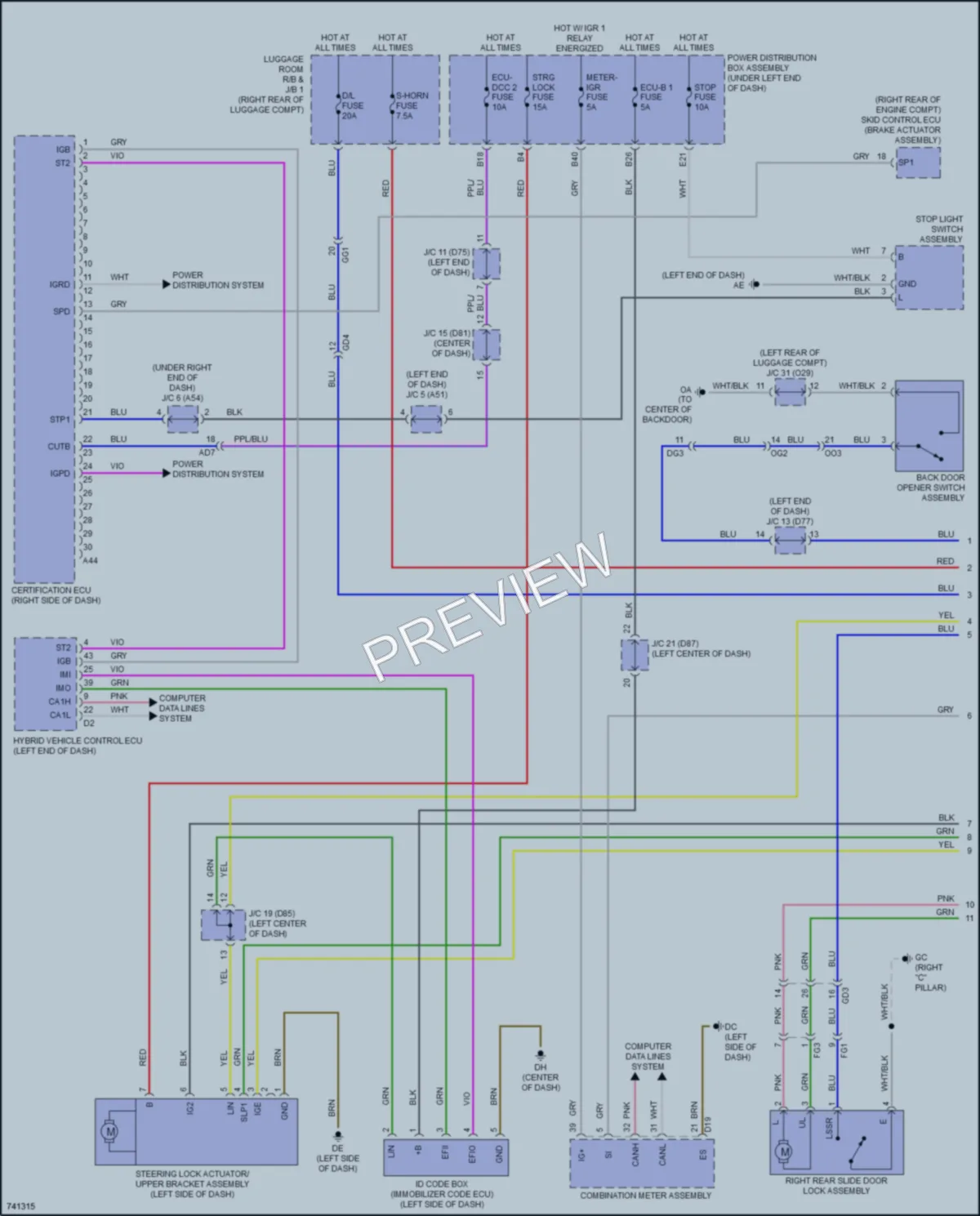 2021 Toyota Sienna Power Door Locks wiring diagram preview