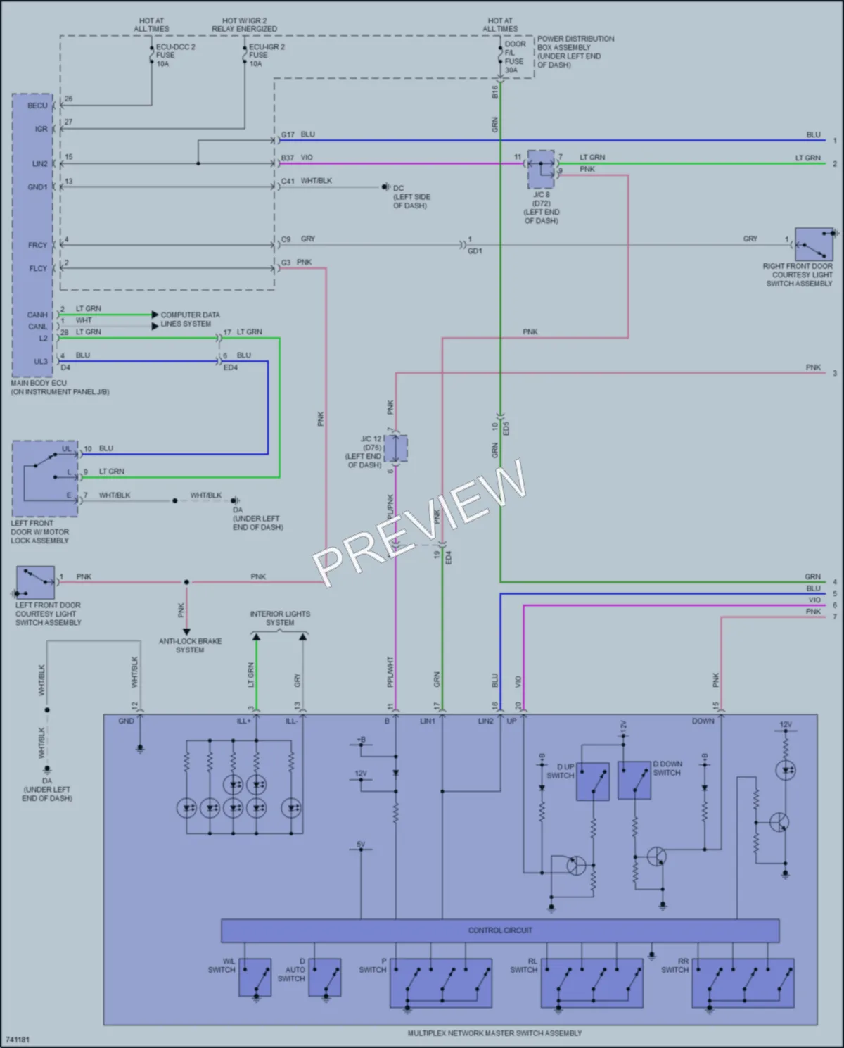 2021 Toyota Sienna Power Windows wiring diagram preview