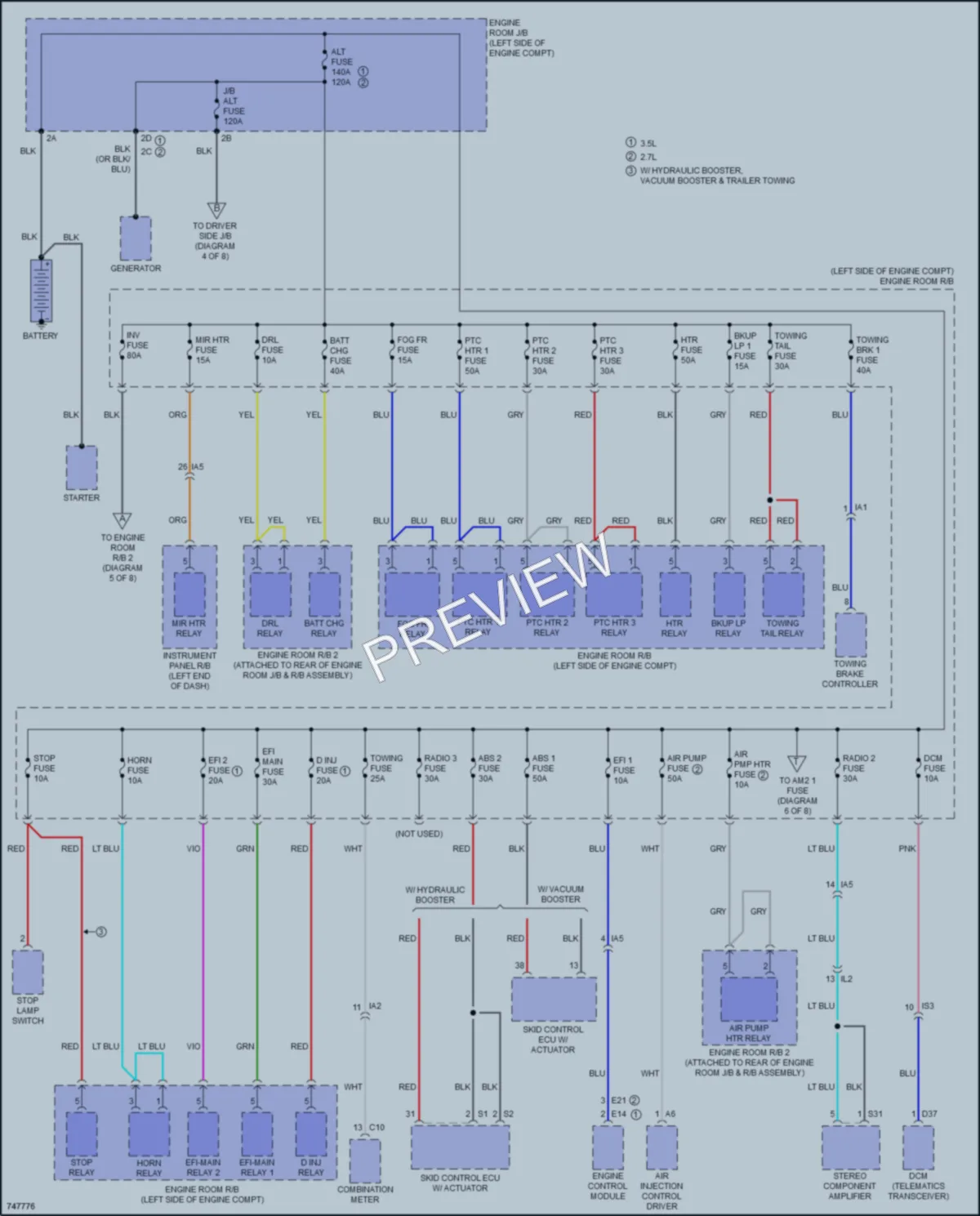 2021 Toyota Tacoma Power Distribution wiring diagram preview