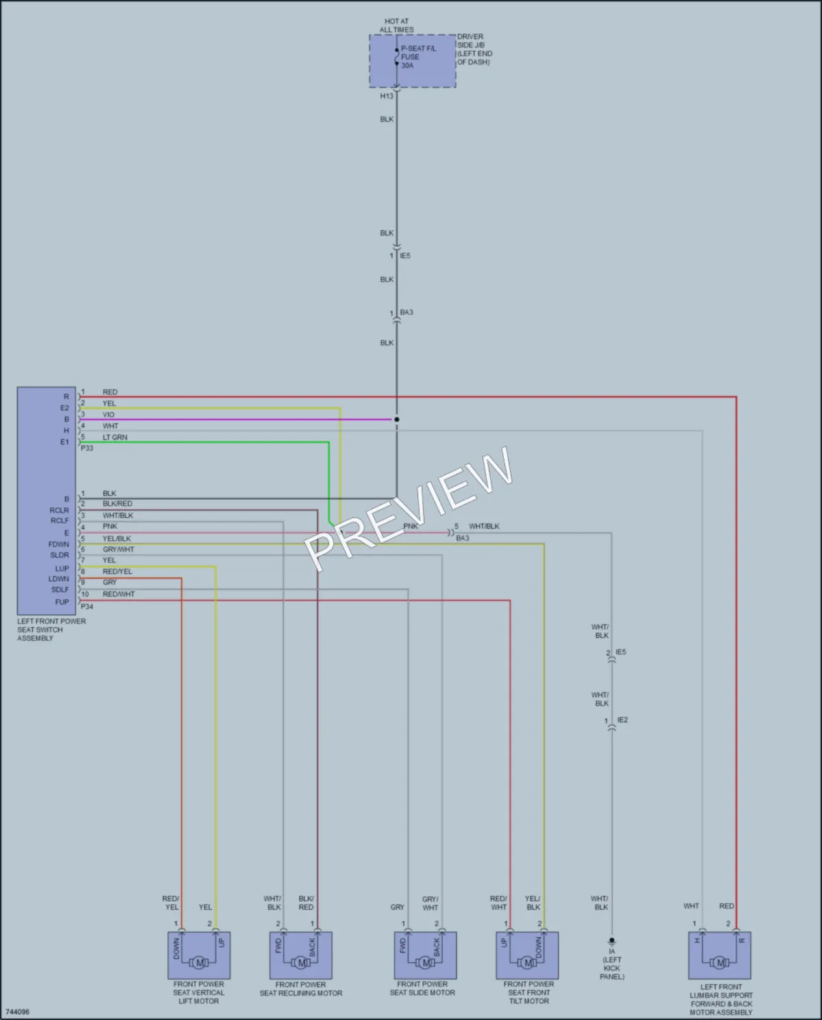 2021 Toyota Tacoma Power Seats wiring diagram preview