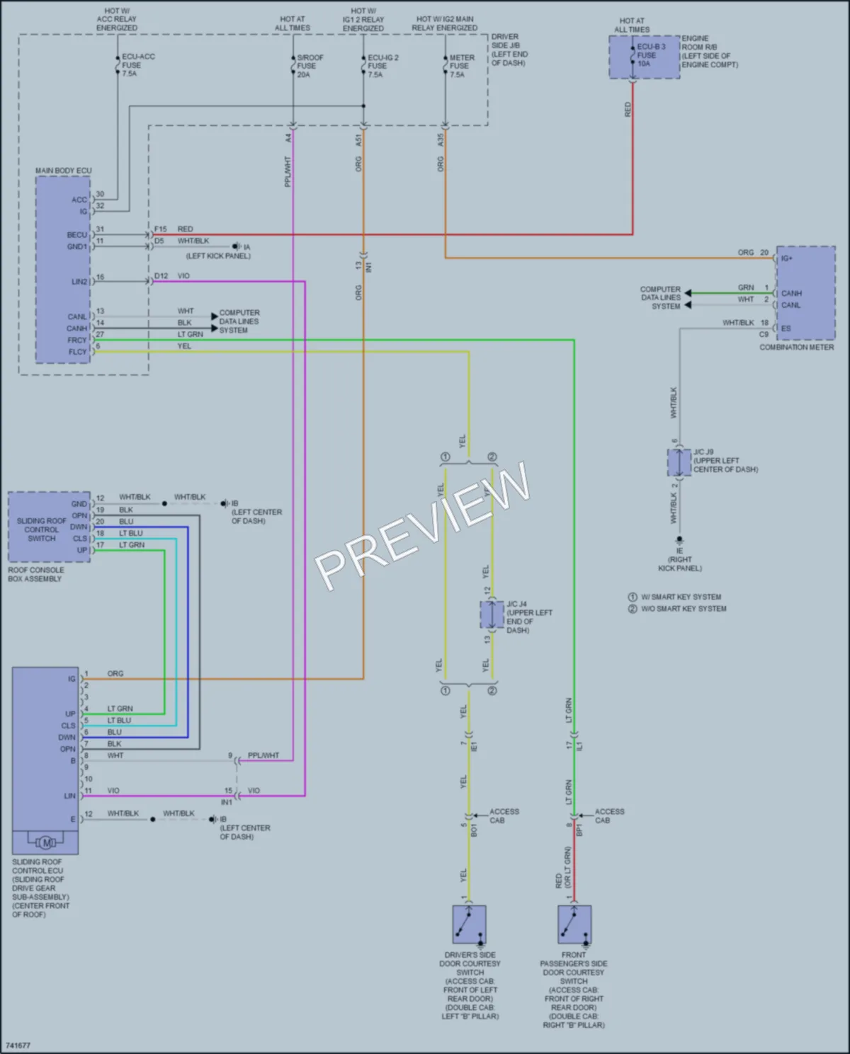 2021 Toyota Tacoma Power Top Sunroof wiring diagram preview
