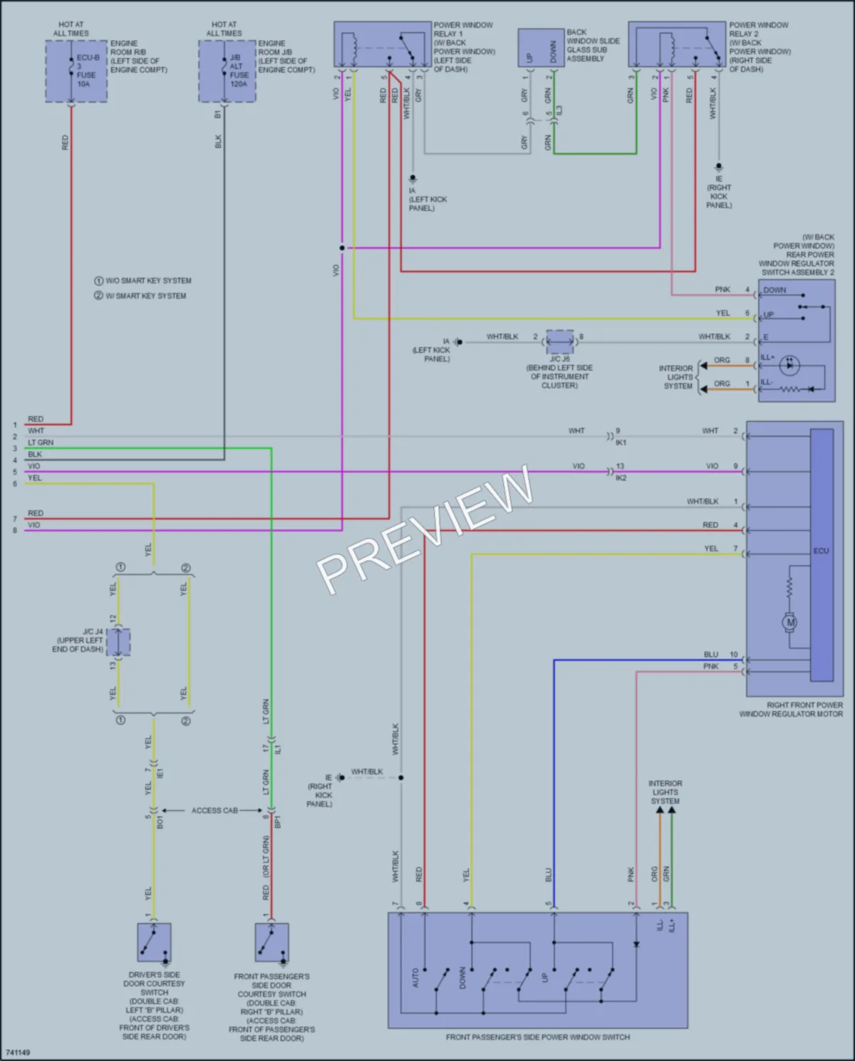 2021 Toyota Tacoma Power Windows wiring diagram preview