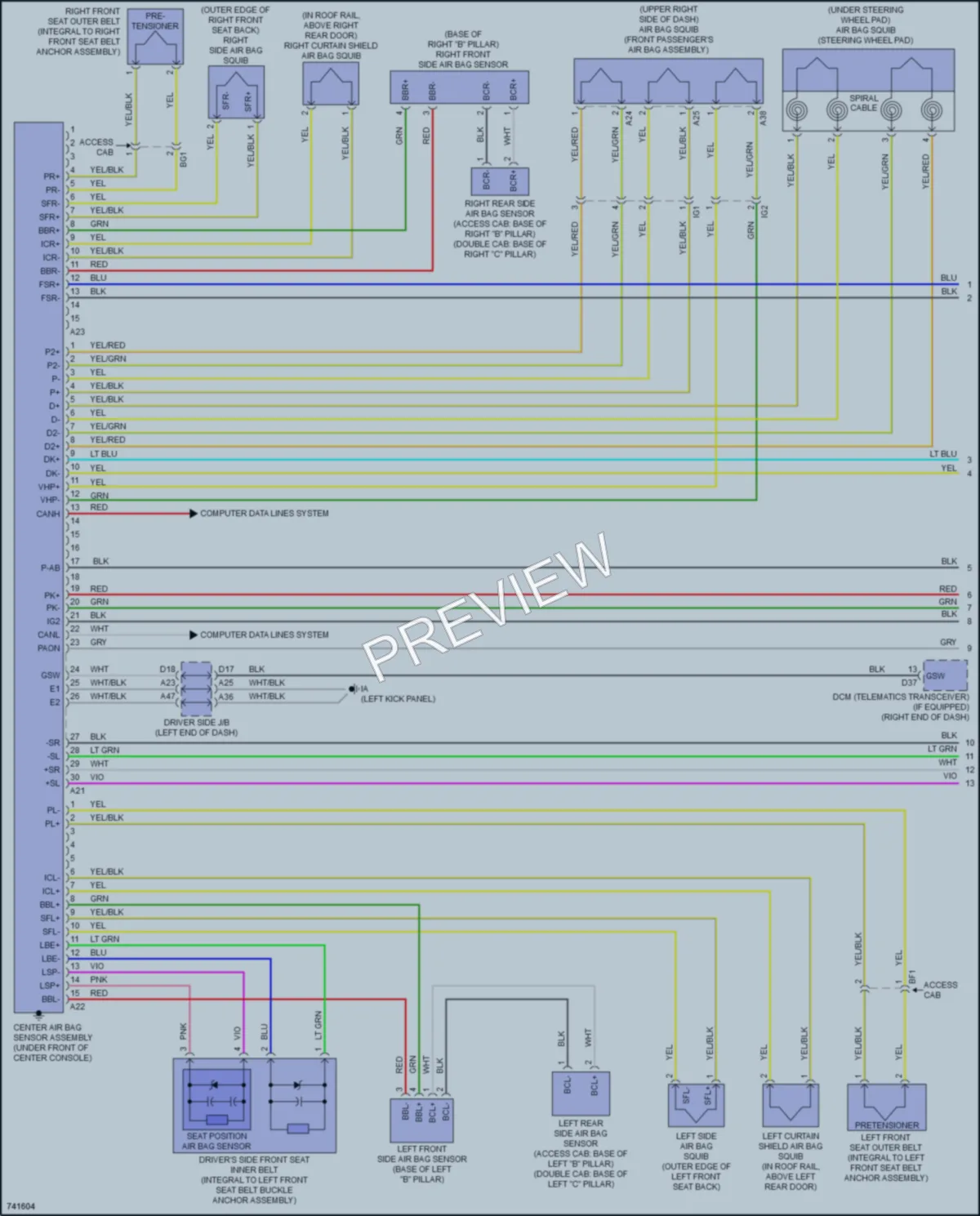 2021 Toyota Tacoma Supplemental Restraints wiring diagram preview