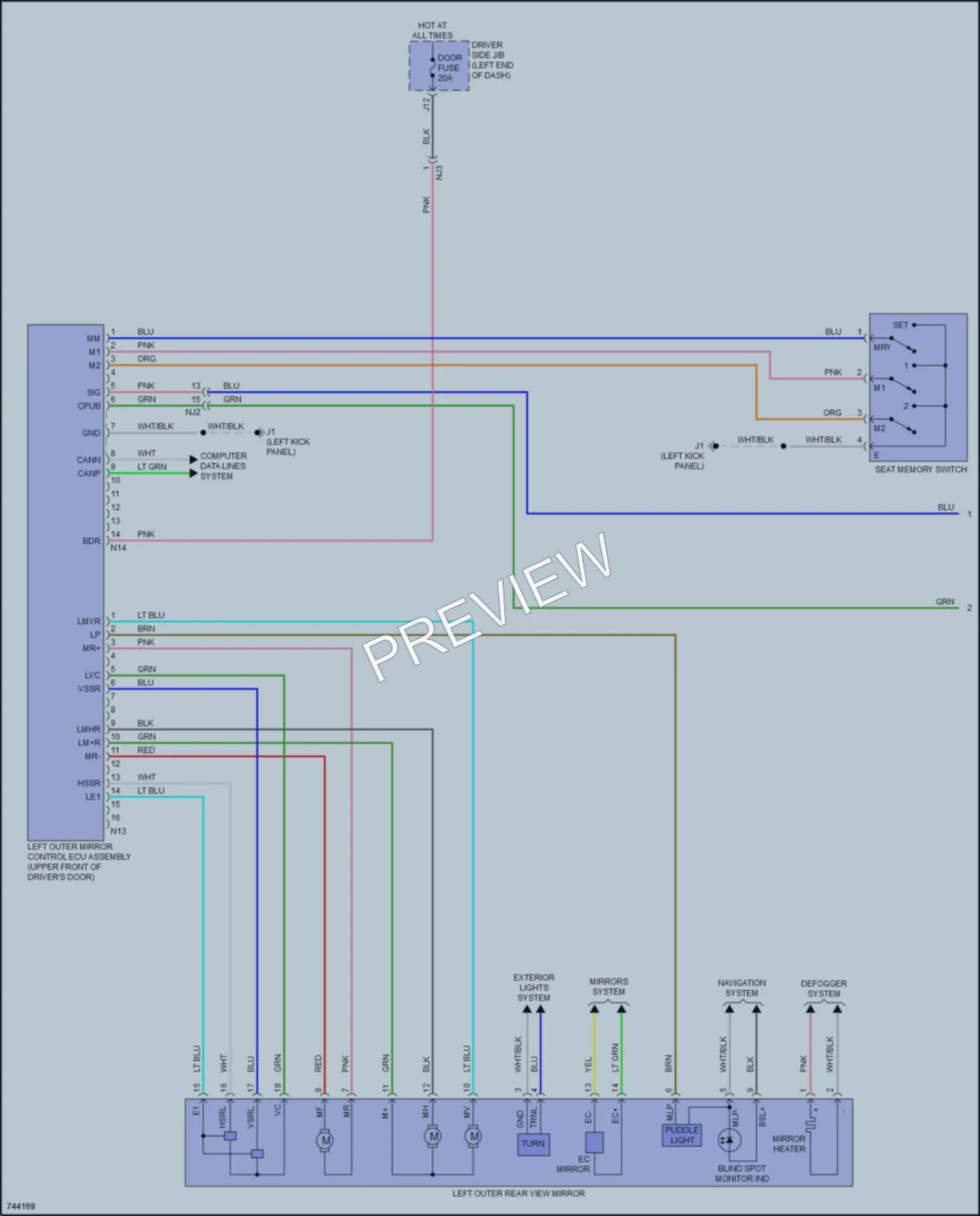 2021 Toyota Tundra Memory Systems wiring diagram preview