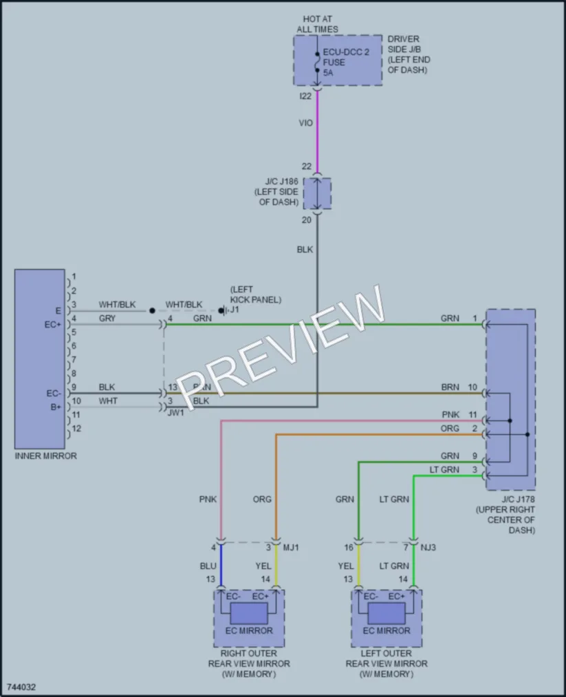 2021 Toyota Tundra Power Mirrors wiring diagram preview