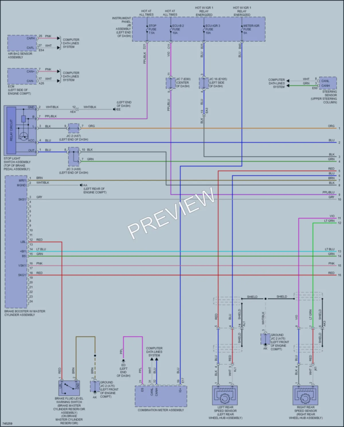 2021 Toyota Venza Anti Lock Brakes wiring diagram preview