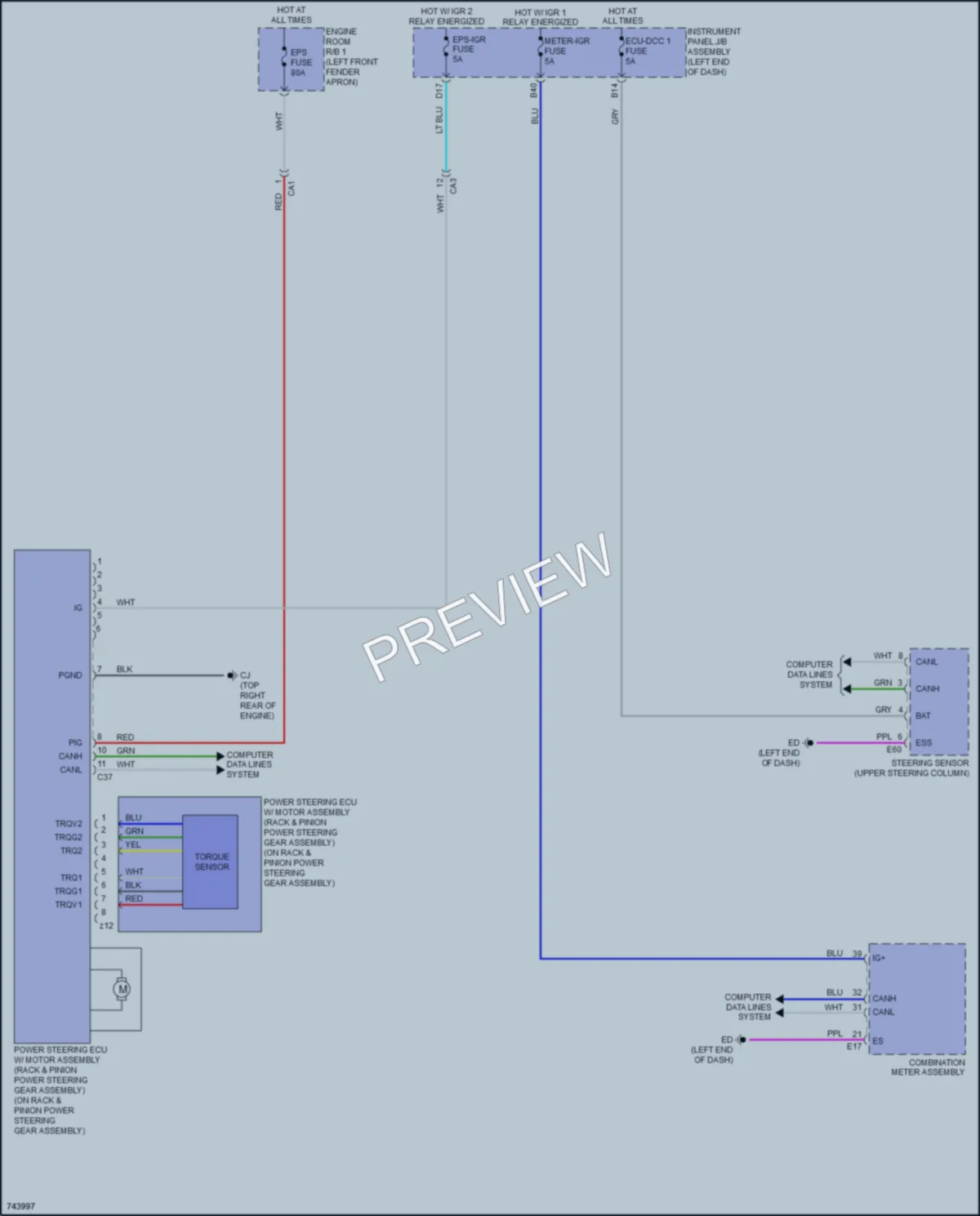 2021 Toyota Venza Electronic Power Steering wiring diagram preview