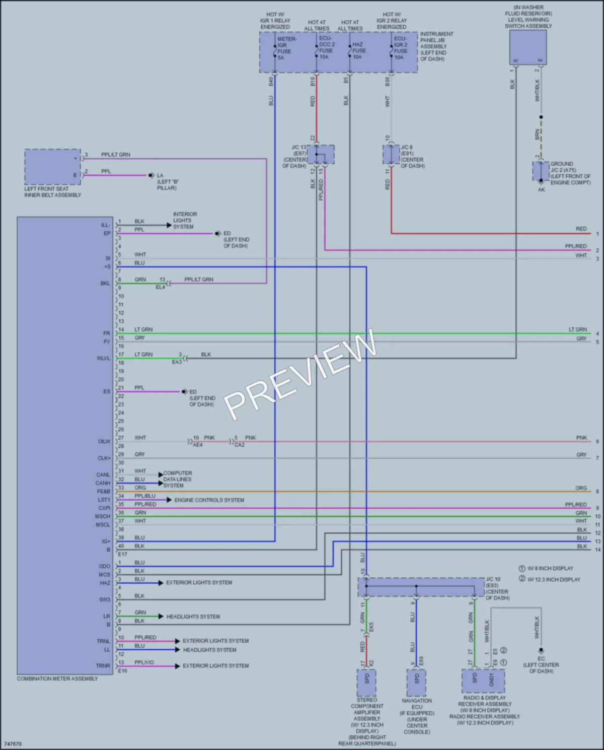2021 Toyota Venza Instrument Cluster wiring diagram preview