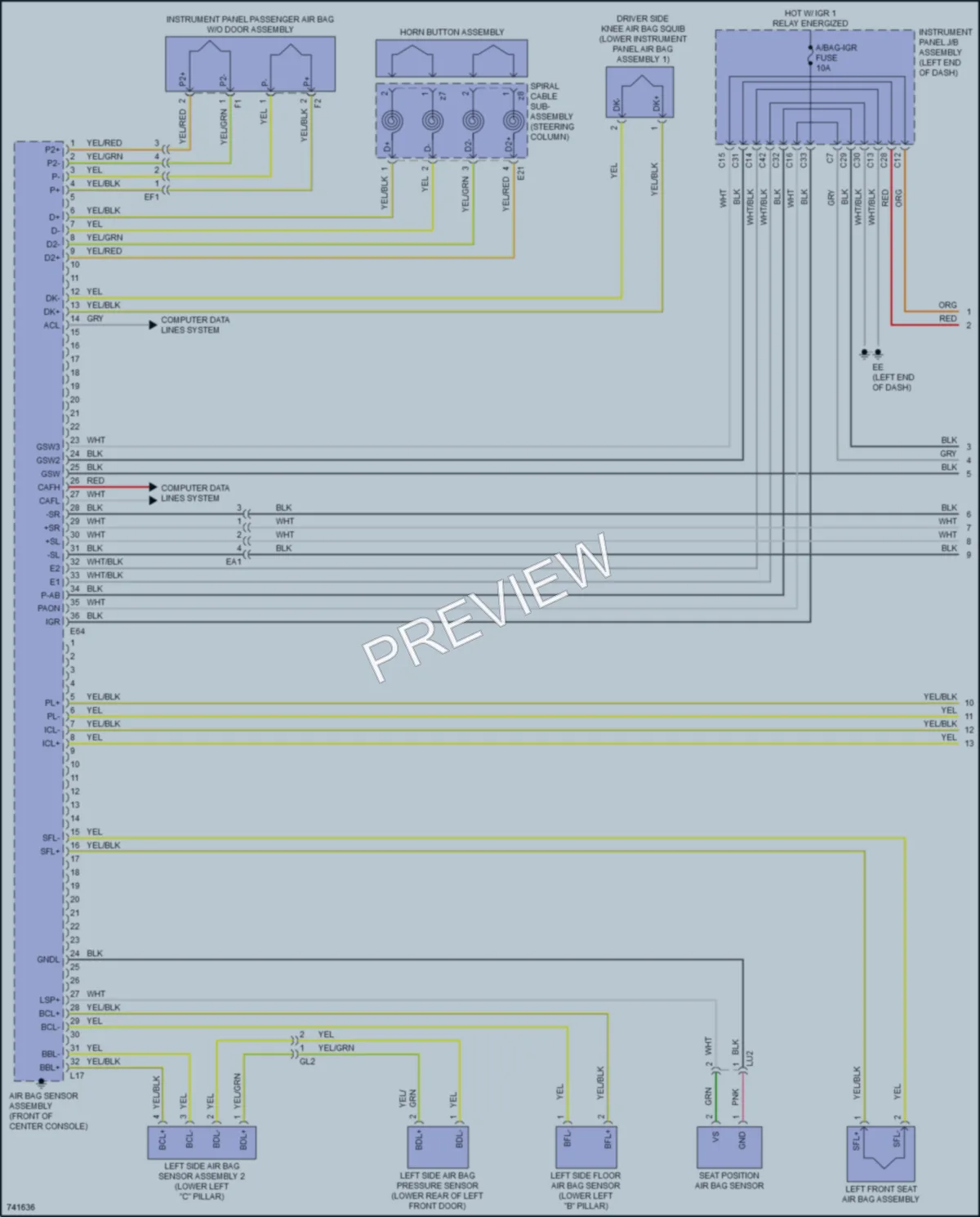2021 Toyota Venza Supplemental Restraints wiring diagram preview
