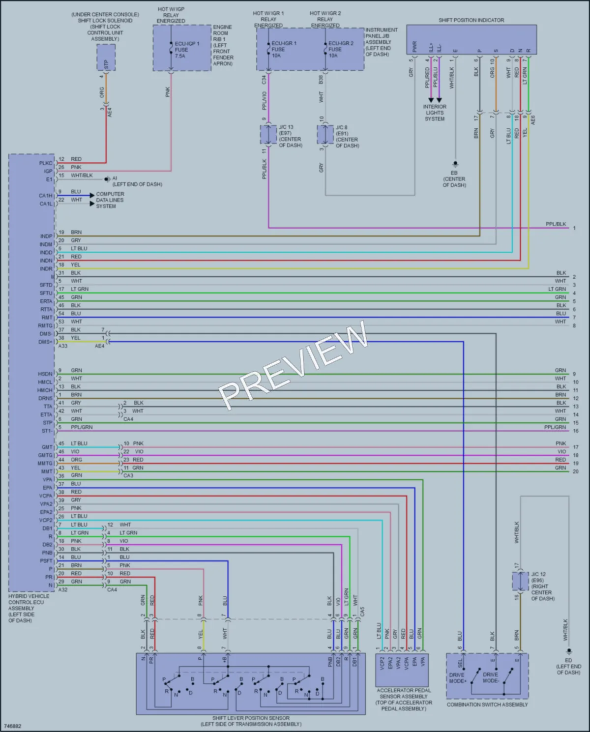 2021 Toyota Venza Transmission wiring diagram preview