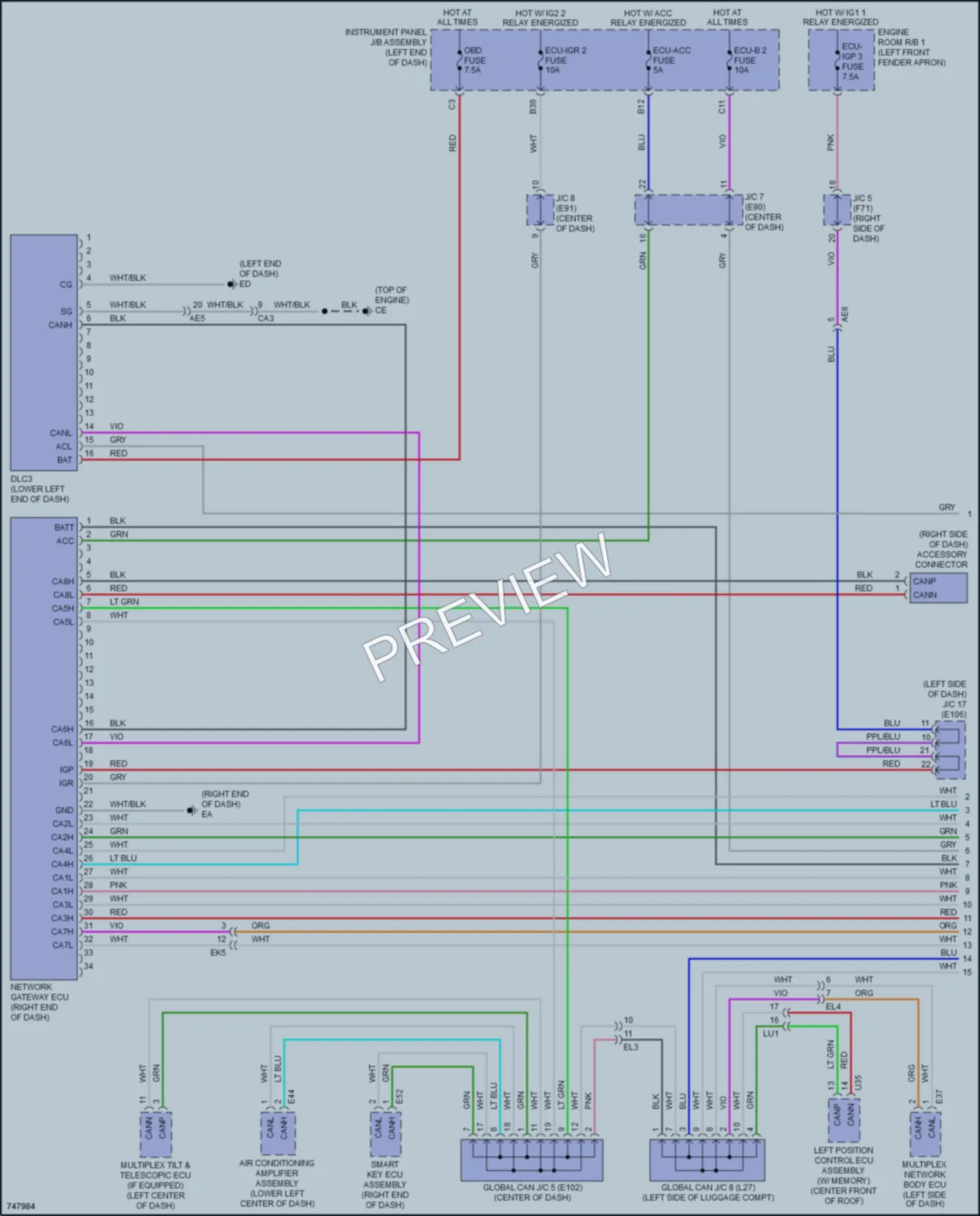 2021 Toyota VenzaHybrid Computer Data Lines wiring diagram preview