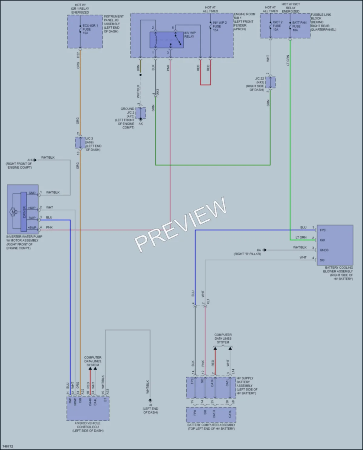 2021 Toyota VenzaHybrid Cooling Fan wiring diagram preview