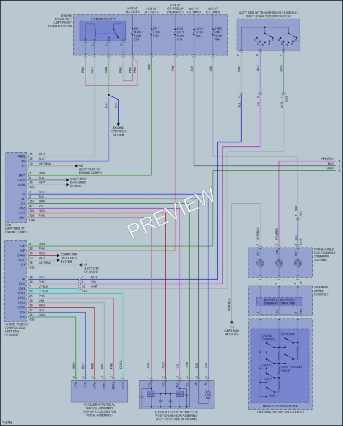 2021 Toyota VenzaHybrid Cruise Control wiring diagram preview