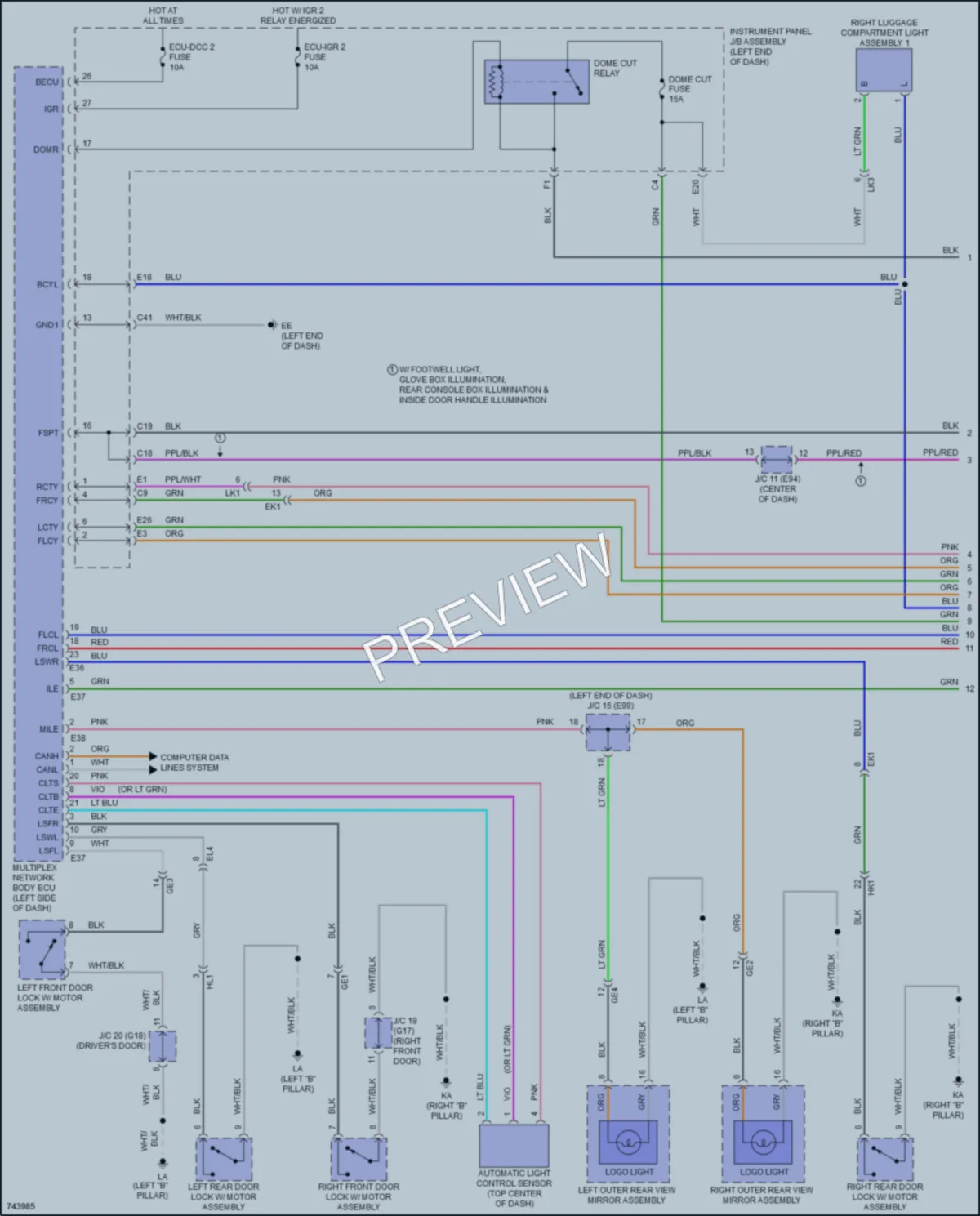 2021 Toyota VenzaHybrid Interior Lights wiring diagram preview