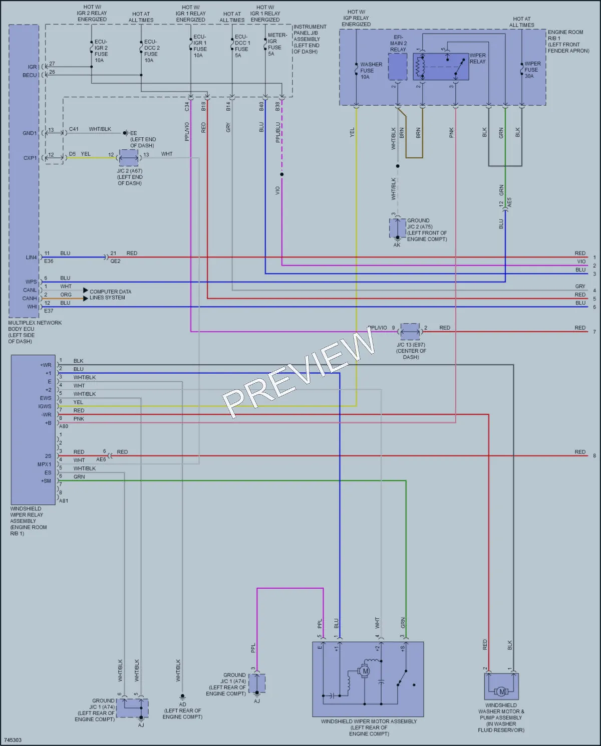 2021 Toyota VenzaHybrid Wiper Washer wiring diagram preview