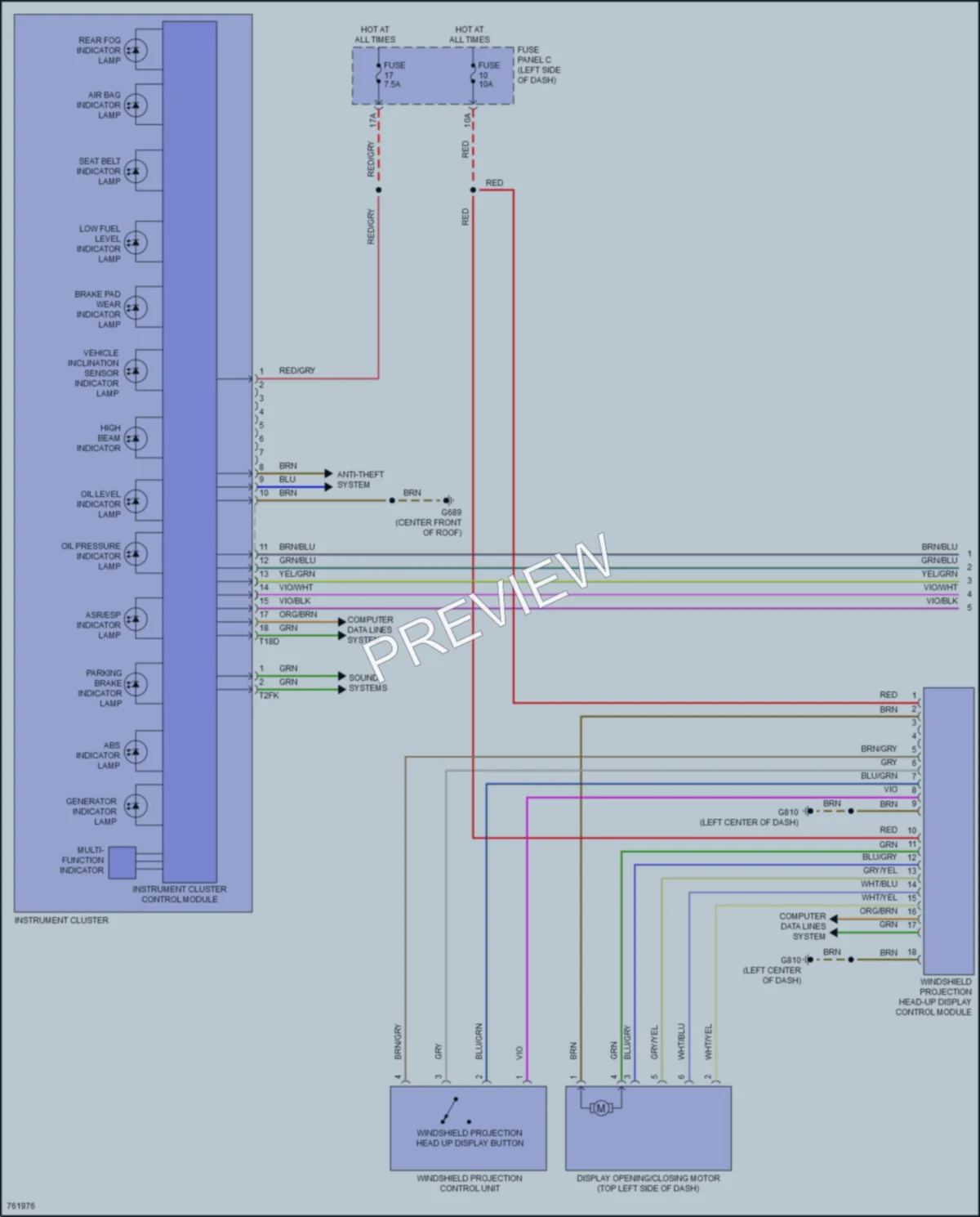 2021 Volkswagen Arteon Instrument Cluster wiring diagram preview