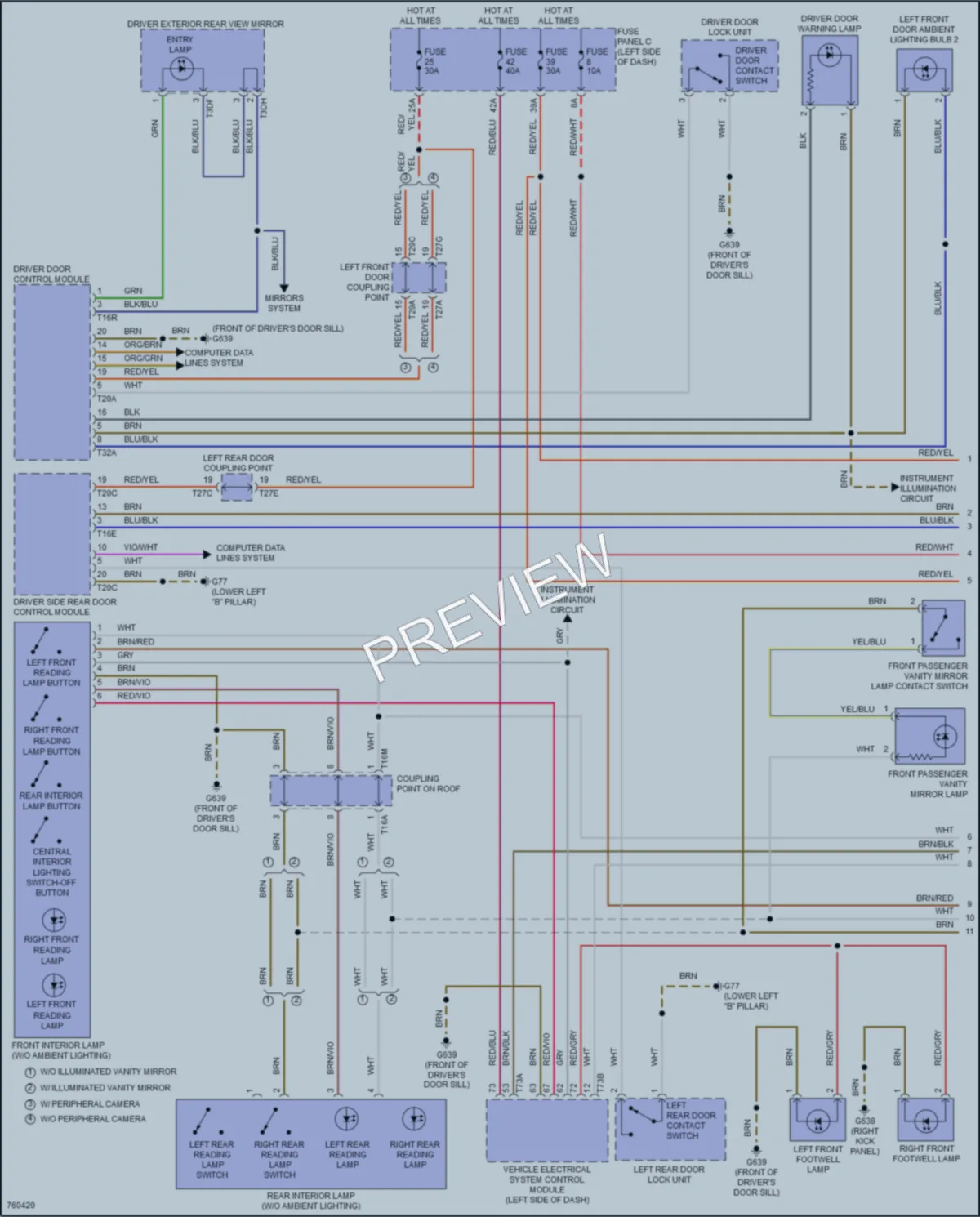 2021 Volkswagen Arteon Interior Lights wiring diagram preview