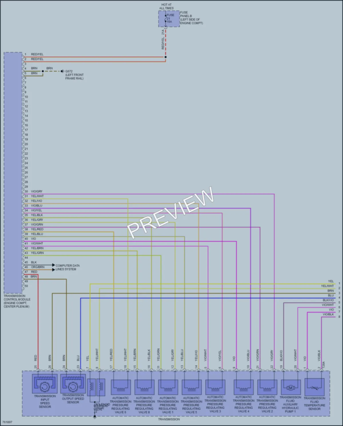 2021 Volkswagen Arteon Transmission wiring diagram preview
