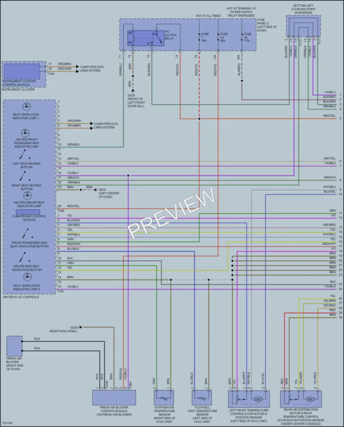2021 Volkswagen Atlas Air Conditioning wiring diagram preview