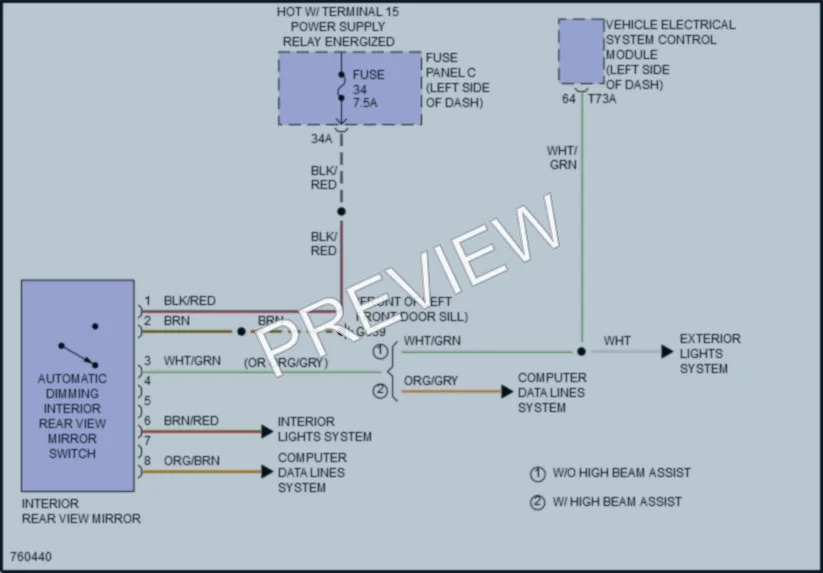 2021 Volkswagen Atlas Power Mirrors wiring diagram preview