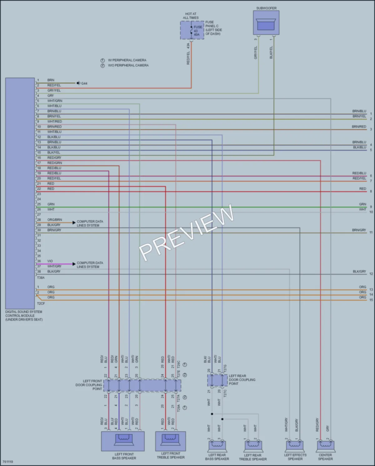2021 Volkswagen Atlas Radio wiring diagram preview