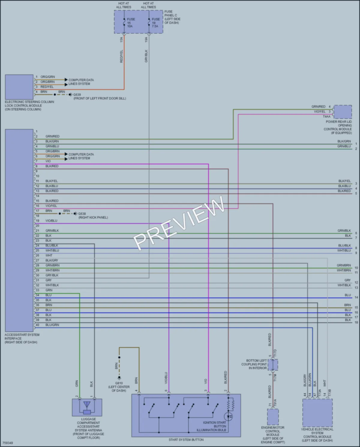 2021 Volkswagen AtlasCrossSport Anti Theft wiring diagram preview