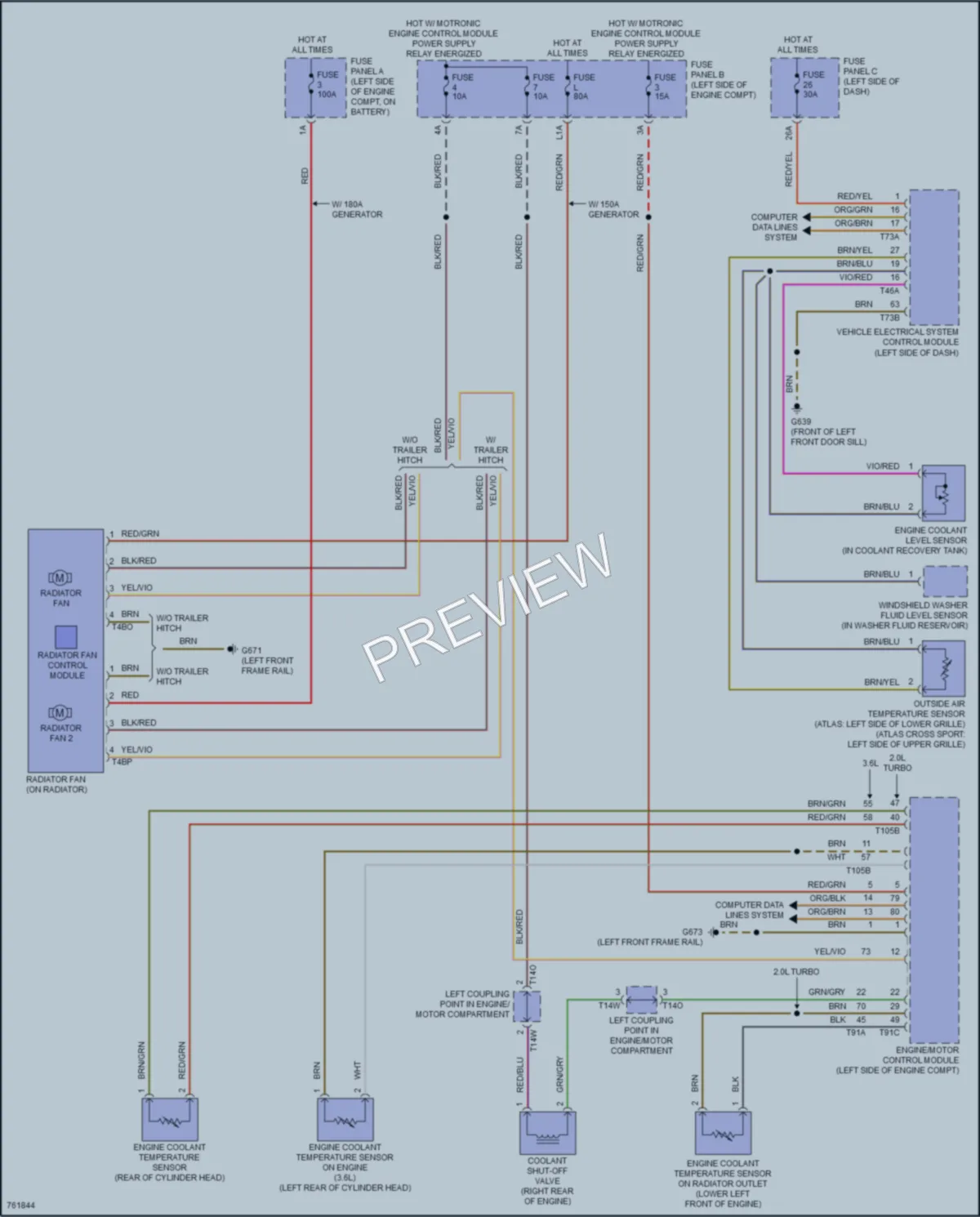 2021 Volkswagen AtlasCrossSport Cooling Fan wiring diagram preview
