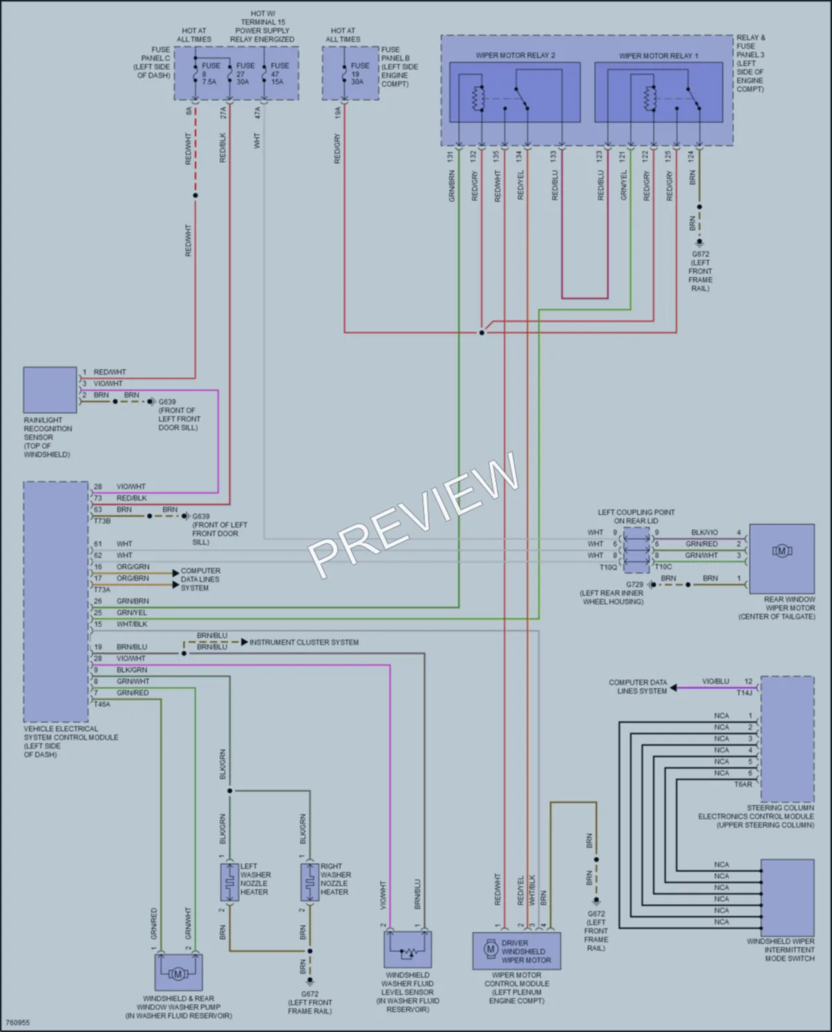 2021 Volkswagen AtlasCrossSport Wiper Washer wiring diagram preview