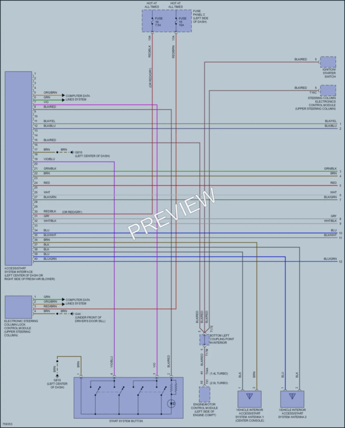2021 Volkswagen Golf Anti Theft wiring diagram preview