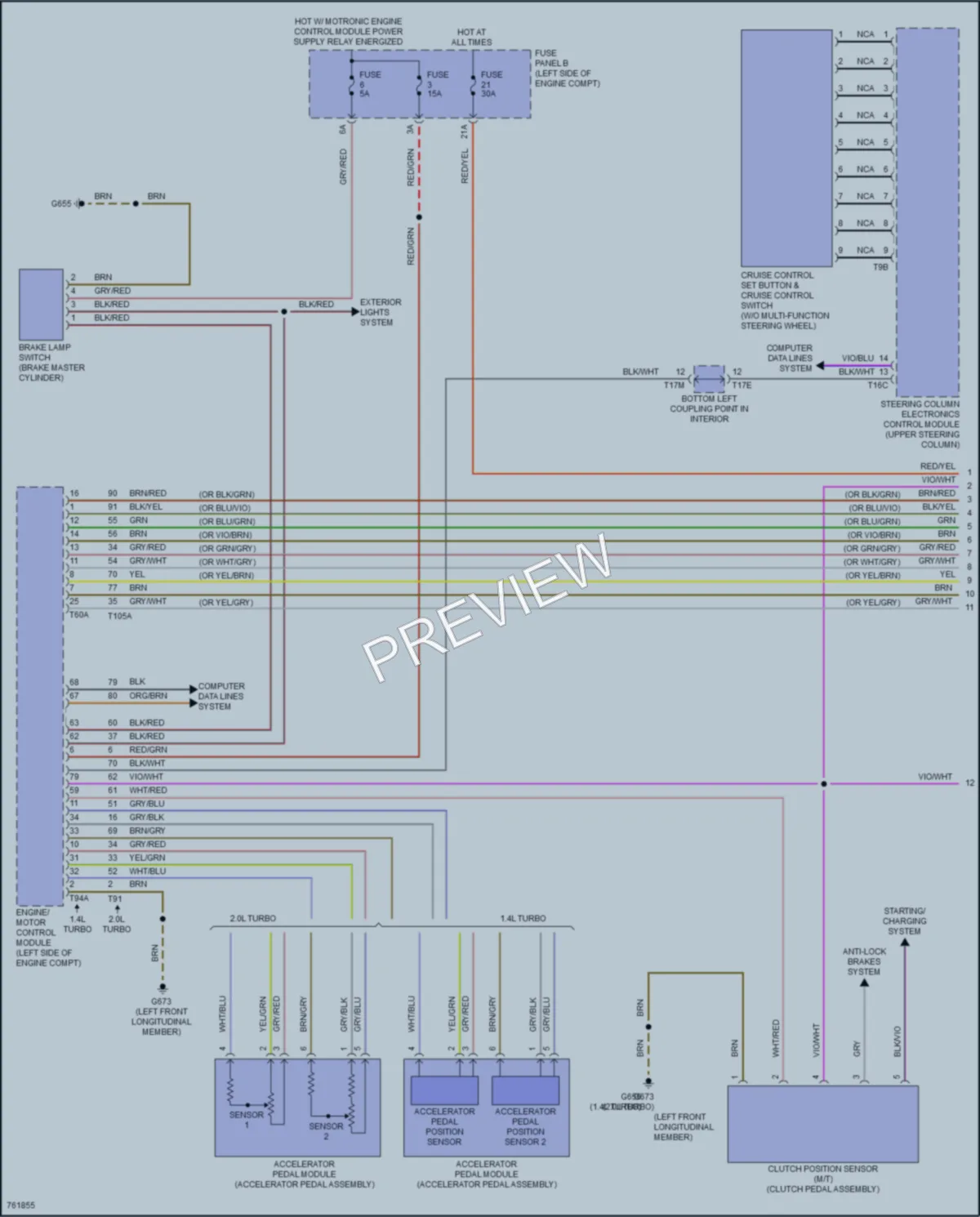 2021 Volkswagen Golf Cruise Control wiring diagram preview