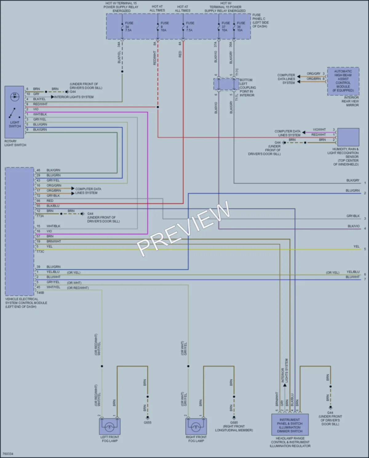 2021 Volkswagen Golf Headlights wiring diagram preview