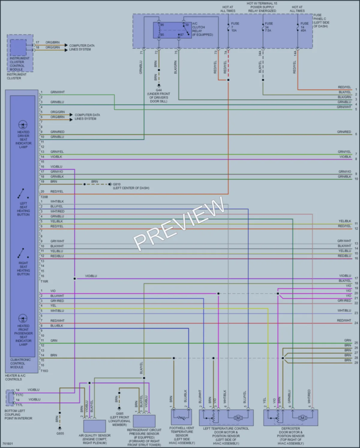 2021 Volkswagen GolfGTI Air Conditioning wiring diagram preview