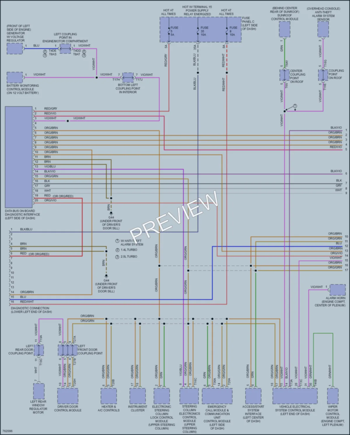 2021 Volkswagen GolfGTI Computer Data Lines wiring diagram preview
