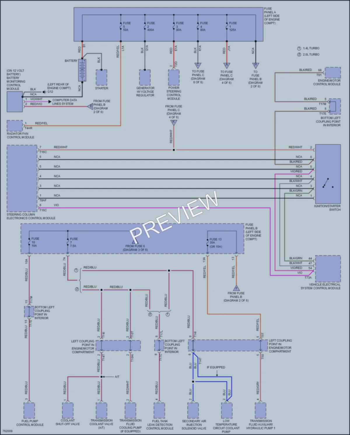 2021 Volkswagen GolfGTI Power Distribution wiring diagram preview