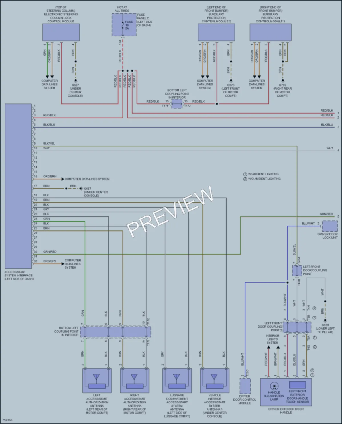 2021 Volkswagen ID4 Anti Theft wiring diagram preview