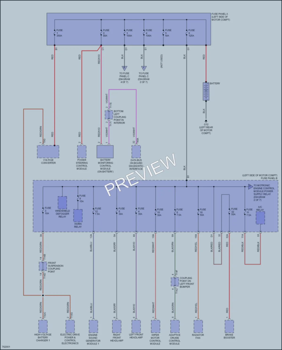 2021 Volkswagen ID4 Power Distribution wiring diagram preview